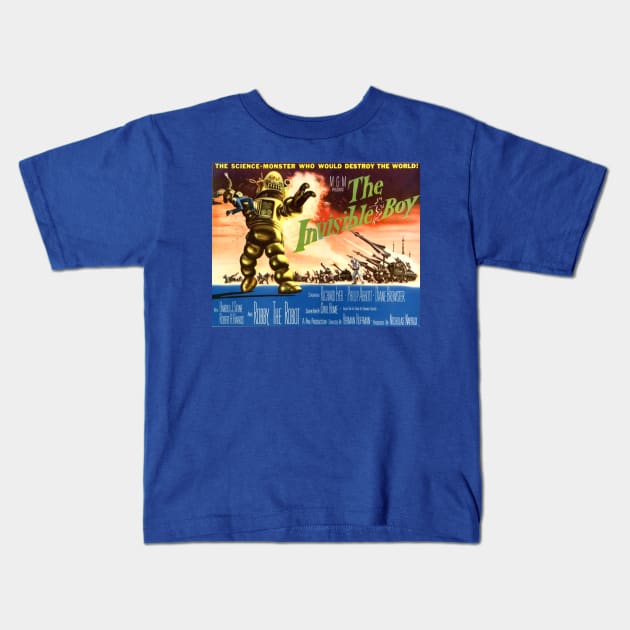 Classic Science Fiction Movie Poster - The Invisible Boy Kids T-Shirt by Starbase79